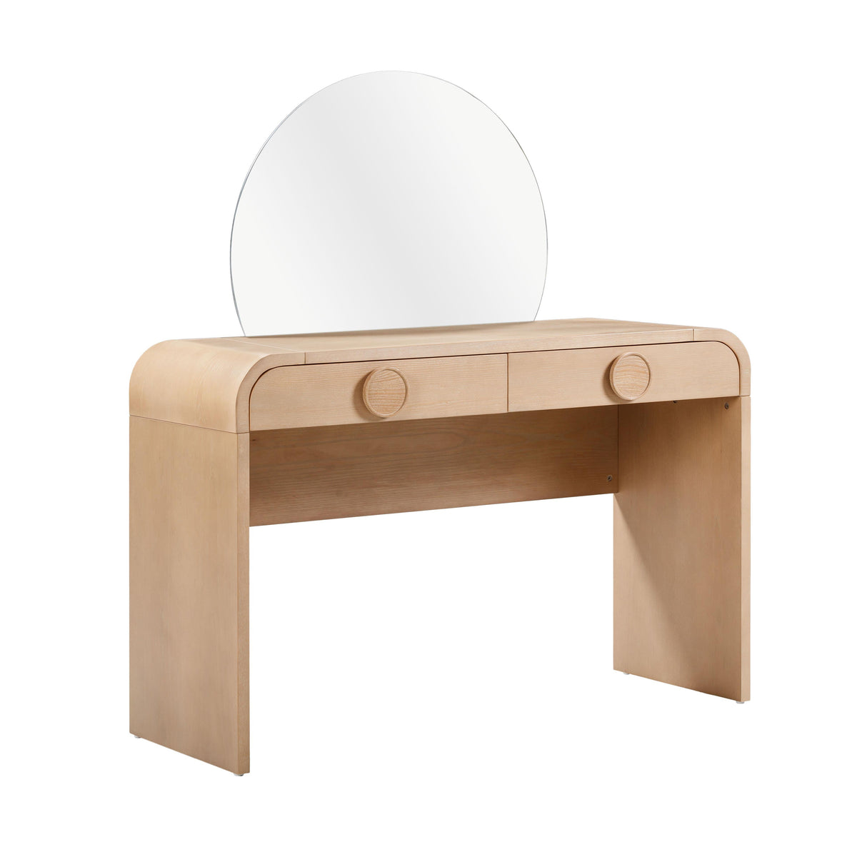 Moonrise Natural Ash 2-Drawer Vanity Desk with Mirror by TOV Furniture at Eve Furniture