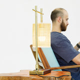 Moonstone Bamboo Lampshade Table Lamp - Dark Brown - Bronze by Ashcroft Imports at Eve Furniture