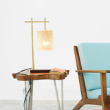 Moonstone Bamboo Lampshade Table Lamp - Dark Brown - Bronze by Ashcroft Imports at Eve Furniture