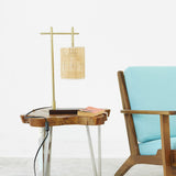 Moonstone Bamboo Lampshade Table Lamp - Dark Brown - Bronze by Ashcroft Imports at Eve Furniture