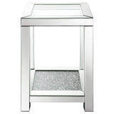 Mozzi Brushed Bronze Square End Table with Glass Top Mirror by Coaster at Eve Furniture
