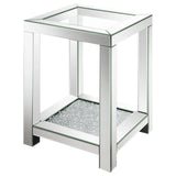 Mozzi Brushed Bronze Square End Table with Glass Top Mirror by Coaster at Eve Furniture