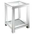 Mozzi Brushed Bronze Square End Table with Glass Top Mirror by Coaster at Eve Furniture