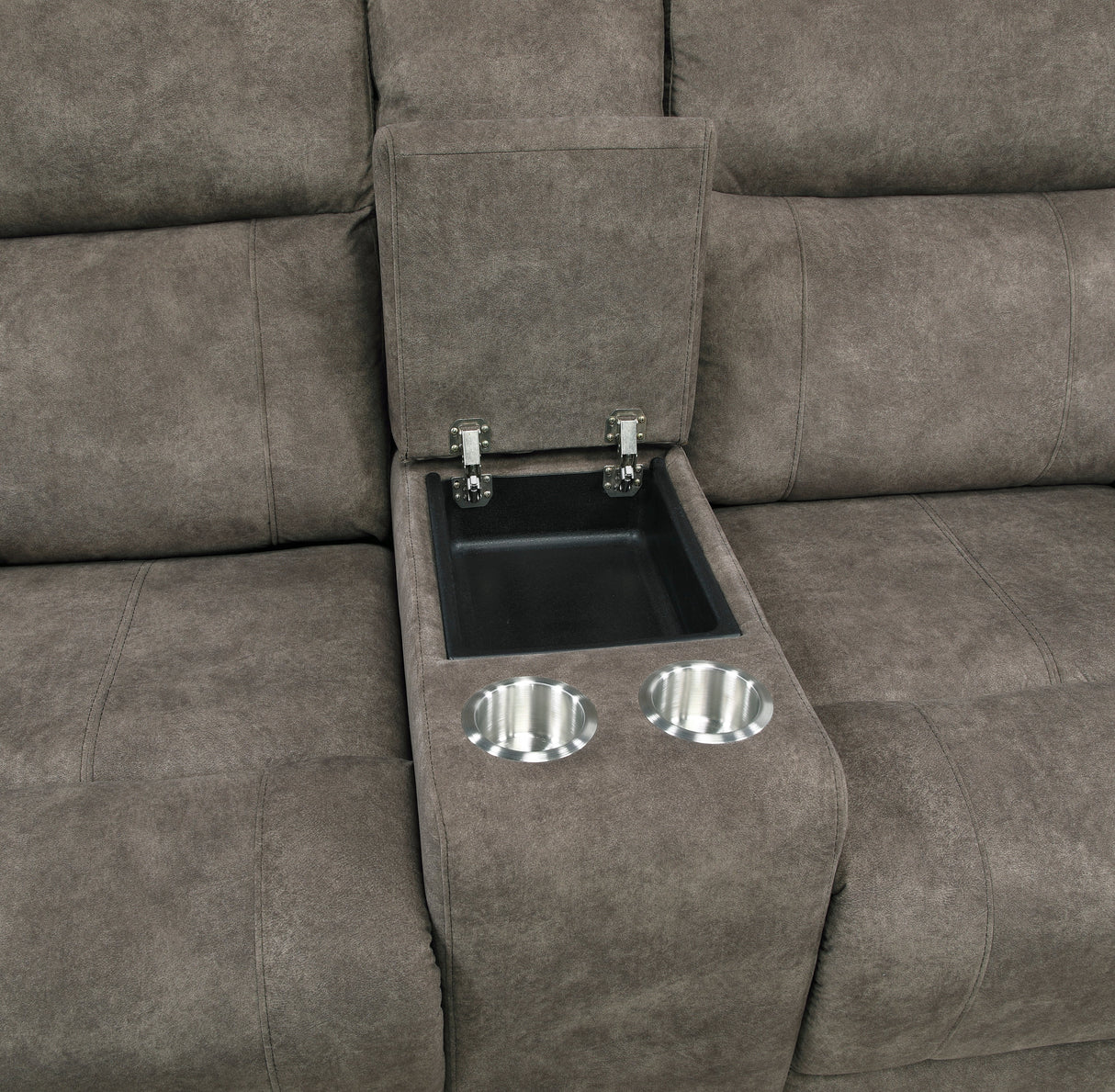 Muncie Brown Double Reclining Loveseat with Center Console by Homelegance at Eve Furniture