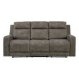 Muncie Brown Double Reclining Sofa by Homelegance at Eve Furniture