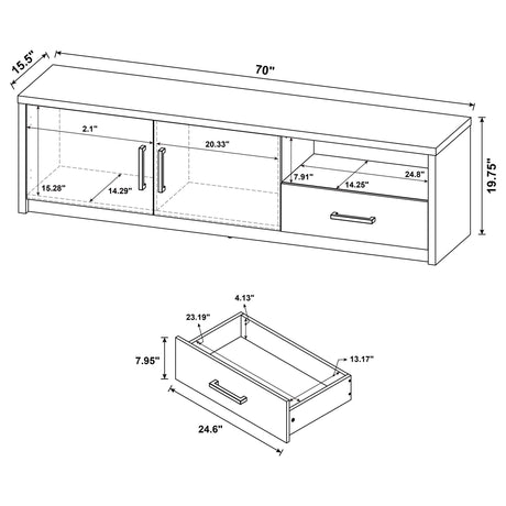 Murray Black 70-inch 2-Door TV Stand Media Console by Coaster at Eve Furniture