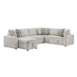 Myrtle Beige 3-Piece Sectional with Pull-out Bed by Homelegance at Eve Furniture