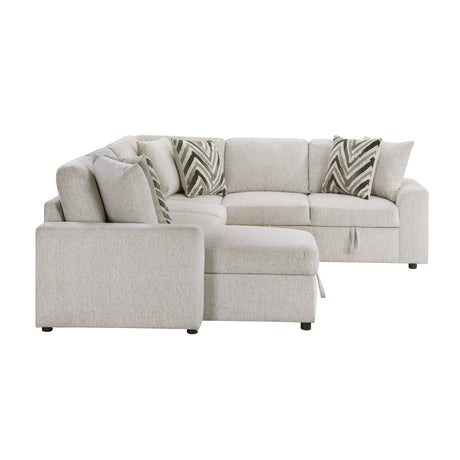 Myrtle Beige 3-Piece Sectional with Pull-out Bed by Homelegance at Eve Furniture