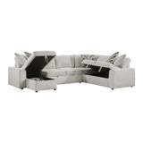 Myrtle Beige 3-Piece Sectional with Pull-out Bed by Homelegance at Eve Furniture