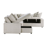 Myrtle Beige 3-Piece Sectional with Pull-out Bed by Homelegance at Eve Furniture
