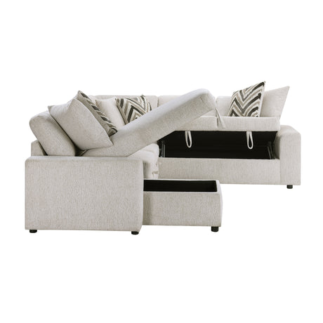 Myrtle Beige 3-Piece Sectional with Pull-out Bed by Homelegance at Eve Furniture