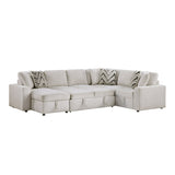 Myrtle Beige 3-Piece Sectional with Pull-out Bed by Homelegance at Eve Furniture