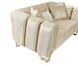 Santana Ivory Velvet Loveseat