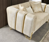 Santana Ivory Velvet Loveseat