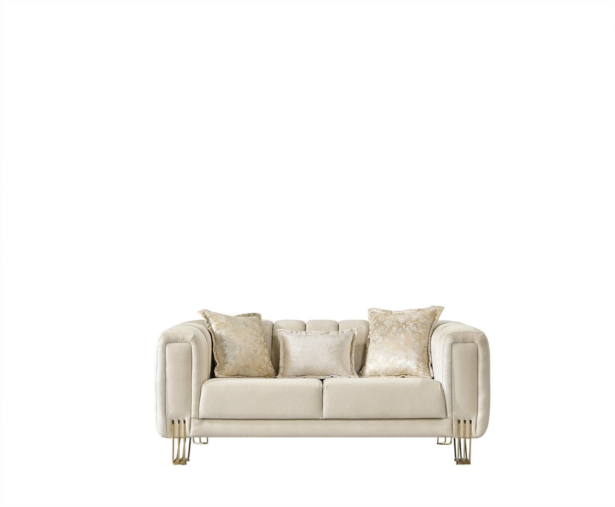 Santana Ivory Velvet Loveseat