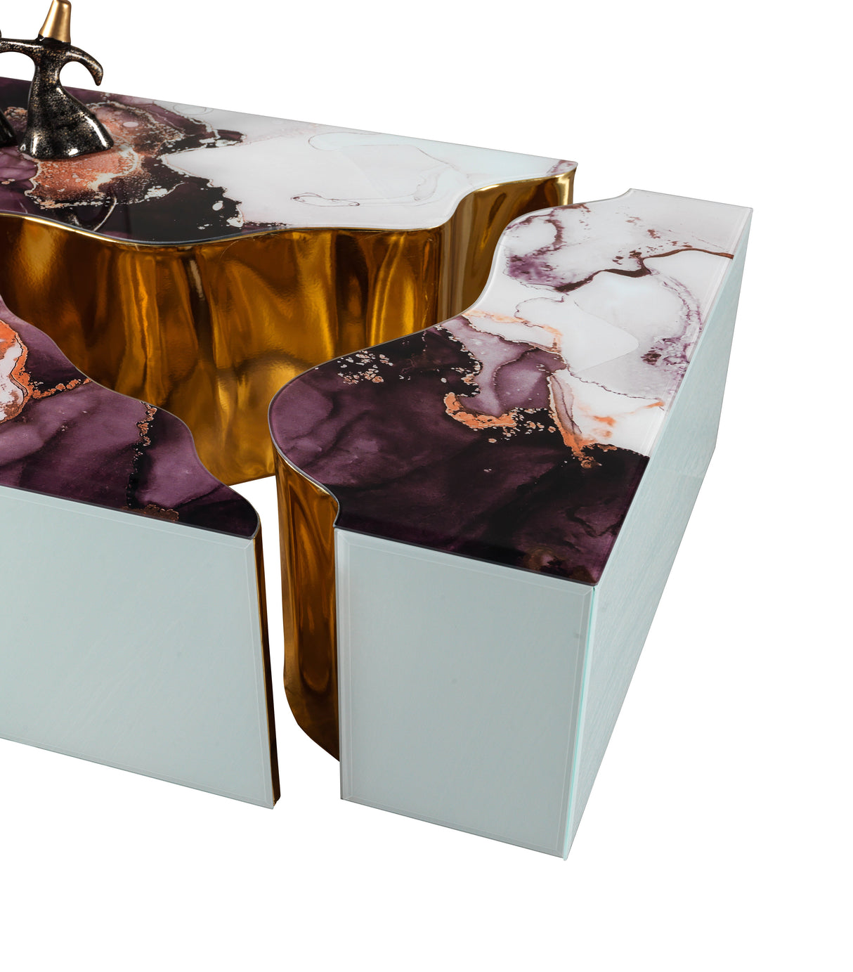 Dream White Marble 3 Pc Coffee Table