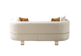 Helena Ivory Velvet Loveseat 82"