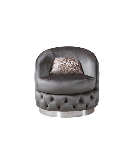 Lupino Gray Velvet Chair - Eve Furniture