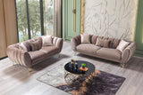 Merida Coffee Velvet Sofa & Loveseat - Eve Furniture
