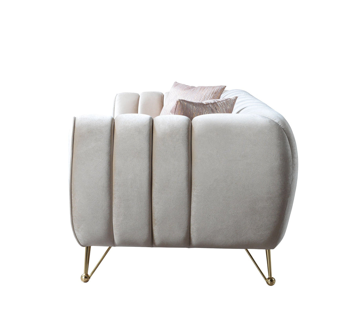 Merida Ivory Velvet Living Room Set