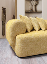 Lena Mustard Boucle 3-Piece Curved Sectional