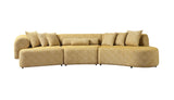 Lena Mustard Boucle 3-Piece Curved Sectional