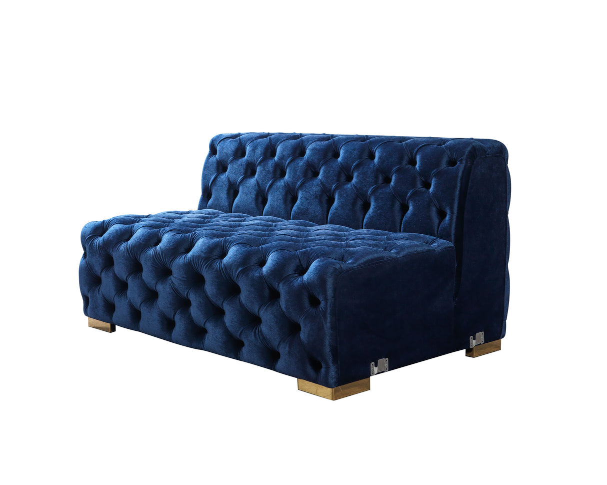 Neva Blue Velvet Double Chaise Sectional