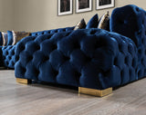 Neva Blue Velvet Double Chaise Sectional