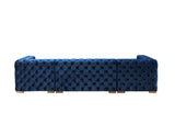 Neva Blue Velvet Double Chaise Sectional