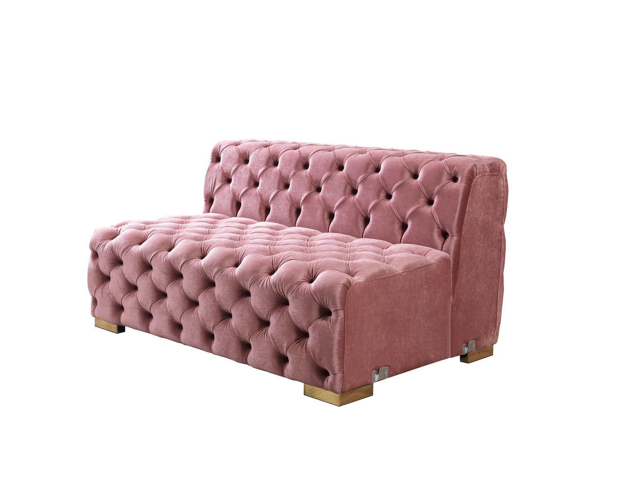 Neva Pink Velvet Double Chaise Sectional