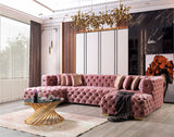 Neva Pink Velvet Double Chaise Sectional