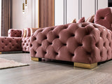 Neva Pink Velvet Double Chaise Sectional