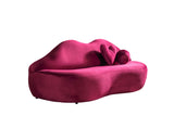 Lips Maroon Velvet Loveseat 81"