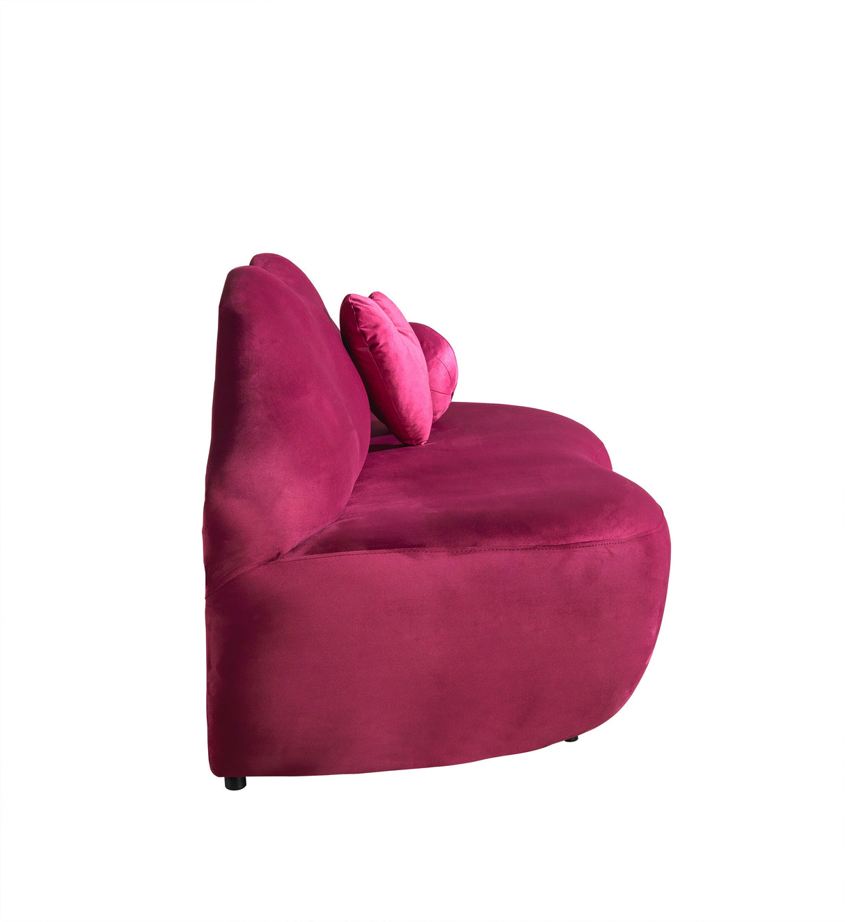 Lips Maroon Velvet Loveseat 81"