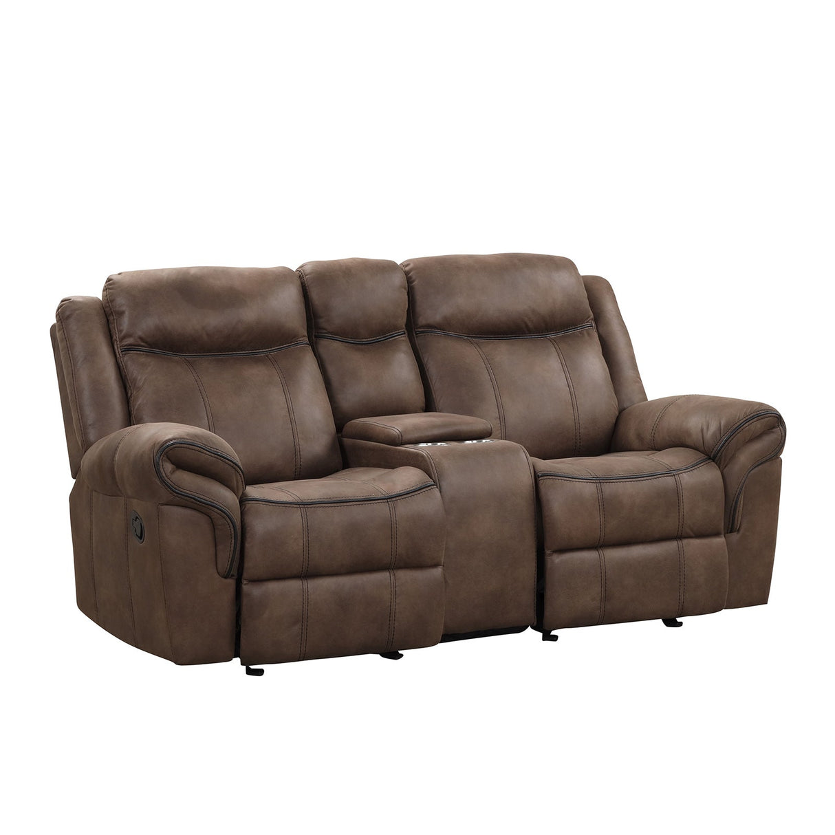 Agata Brown Glider Recliner Loveseat