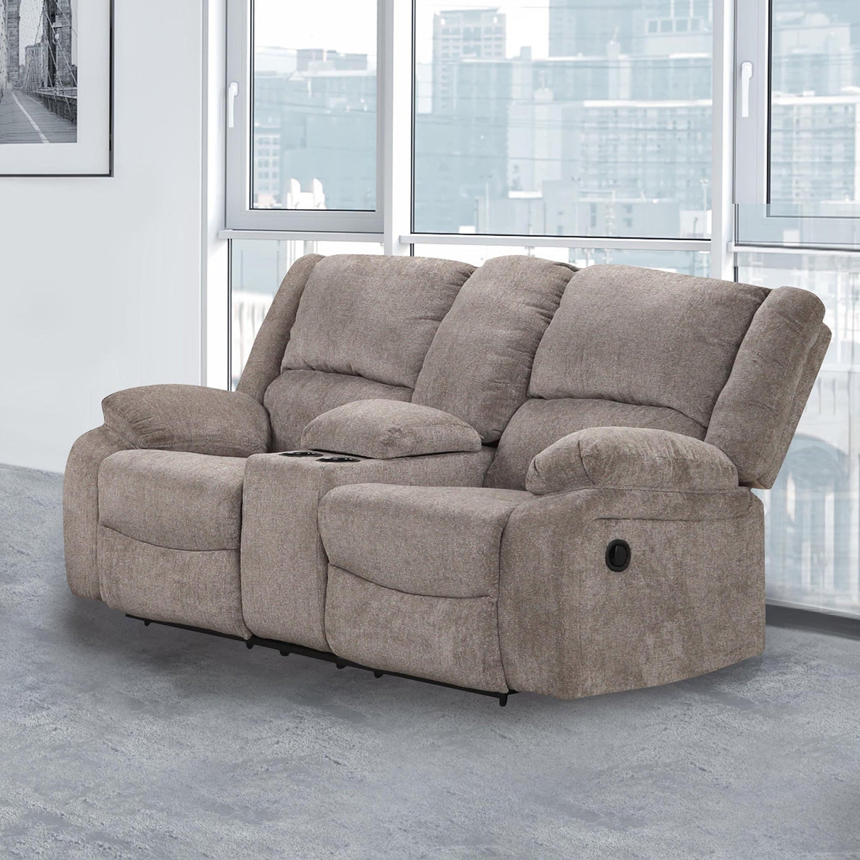 Cosimo Mocha Manual Loveseat