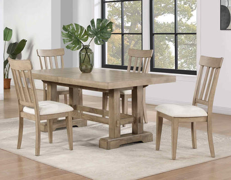 Napa 108-inch Dining Table with 2/18-inch Leaves, Sand by Steve Silver at Eve Furniture