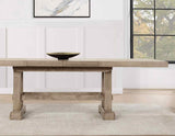 Napa 108-inch Dining Table with 2/18-inch Leaves, Sand by Steve Silver at Eve Furniture