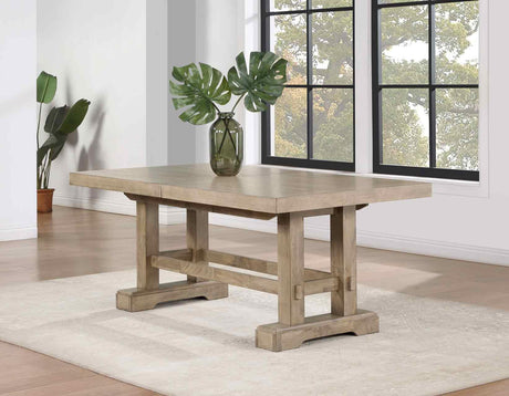 Napa 108-inch Dining Table with 2/18-inch Leaves, Sand by Steve Silver at Eve Furniture