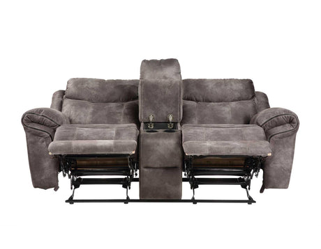 Nashville Gray Manual Glider Recliner Console Loveseat by Steve Silver at Eve Furniture