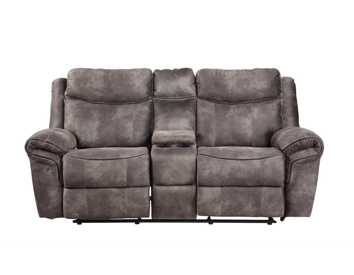 Nashville Gray Manual Glider Recliner Console Loveseat by Steve Silver at Eve Furniture