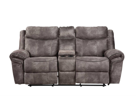 Nashville Gray Manual Glider Recliner Console Loveseat by Steve Silver at Eve Furniture