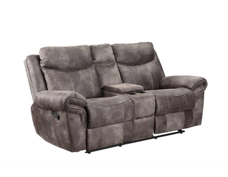 Nashville Gray Manual Glider Recliner Console Loveseat by Steve Silver at Eve Furniture