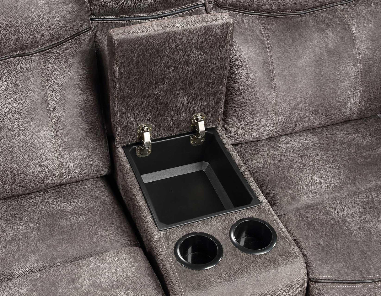 Nashville Gray Manual Glider Recliner Console Loveseat by Steve Silver at Eve Furniture
