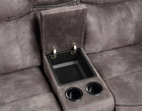 Nashville Gray Manual Glider Recliner Console Loveseat by Steve Silver at Eve Furniture