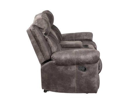 Nashville Gray Manual Glider Recliner Console Loveseat by Steve Silver at Eve Furniture
