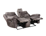 Nashville Gray Manual Glider Recliner Console Loveseat by Steve Silver at Eve Furniture