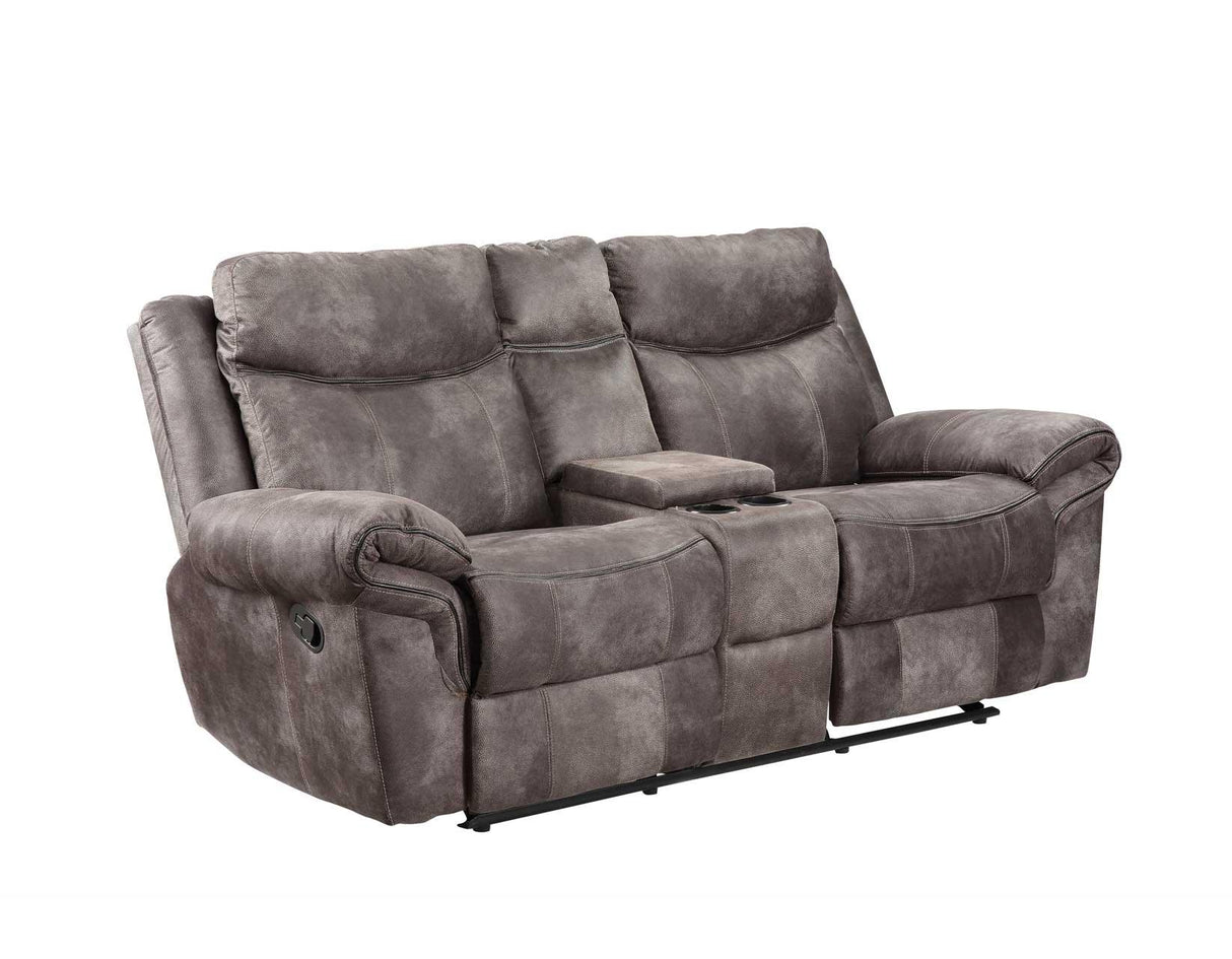 Nashville Gray Manual Glider Recliner Console Loveseat by Steve Silver at Eve Furniture
