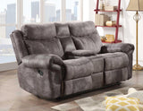 Nashville Gray Manual Glider Recliner Console Loveseat by Steve Silver at Eve Furniture