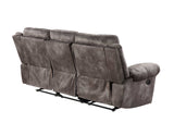 Nashville Grey Reclining Sofa w/Drop-Down Console by Steve Silver at Eve Furniture